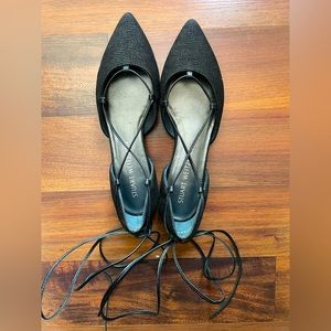 Brand new Stuart Weitzman black strap flats SIZE 6